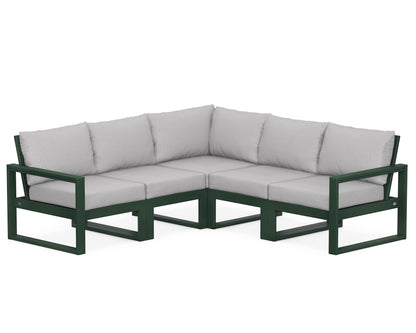 POLYWOOD® EDGE 5-Piece Modular Deep Seating Set in Green / Granite