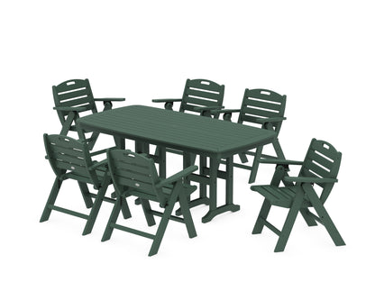POLYWOOD® Nautical Lowback 7-Piece Dining Set in Green