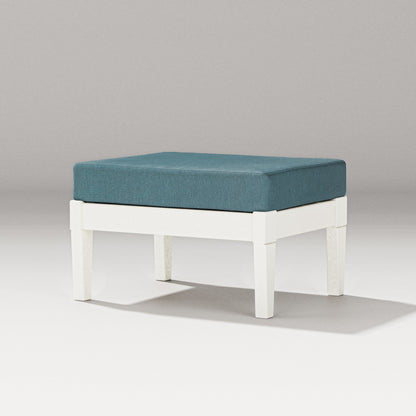 PW Designer Series Estate Lounge Ottoman in Vintage White / Ocean Teal