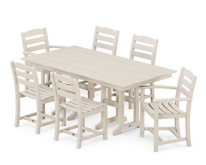 POLYWOOD® La Casa Café 7-Piece Farmhouse Dining Set in Sand