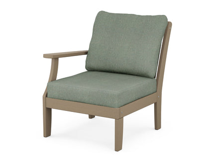 POLYWOOD® Braxton Modular Left Arm Chair in Vintage Sahara / Cast Sage