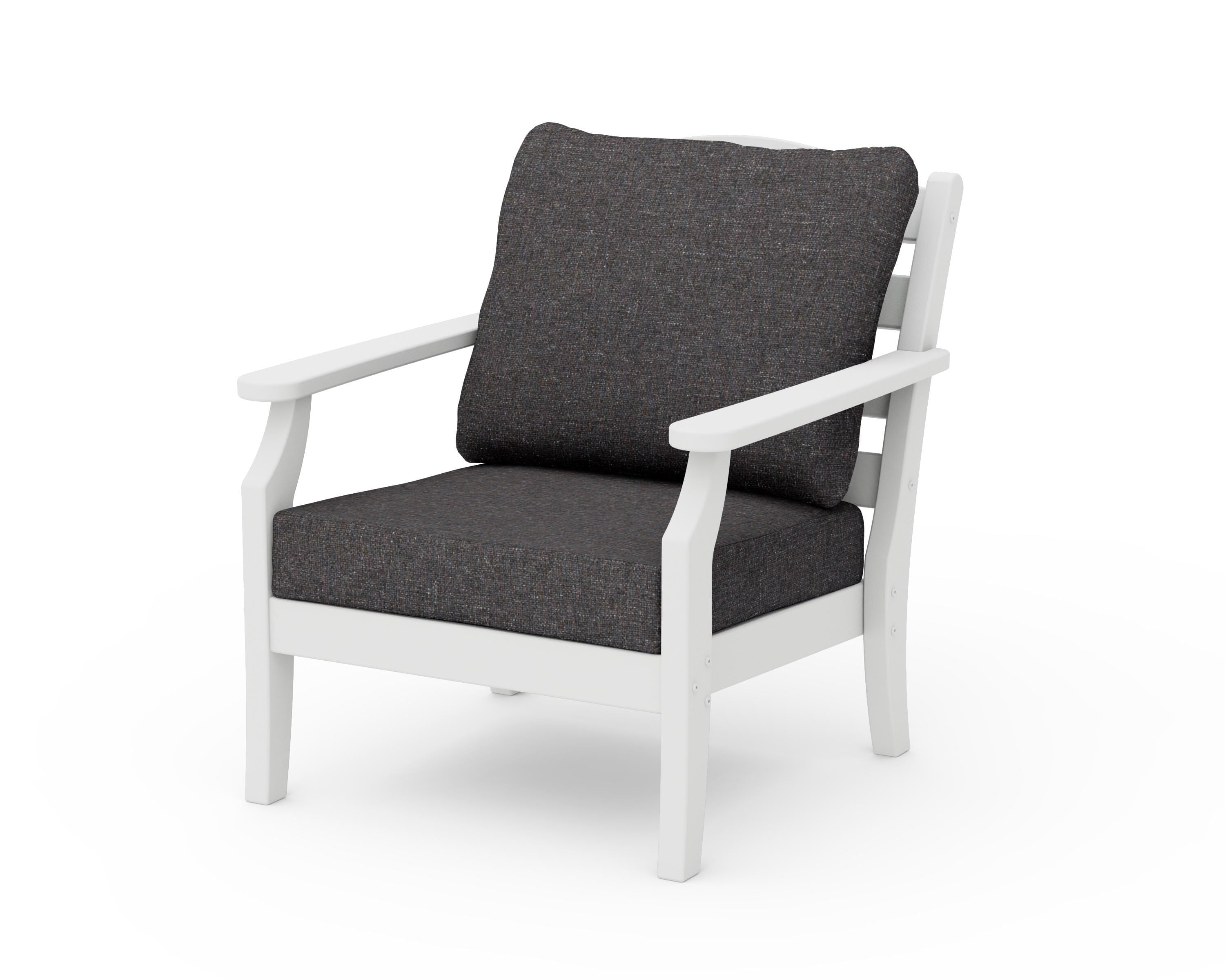 Draper James™ by  POLYWOOD® Savannah Deep Seating Chair in White / Ash Charcoal