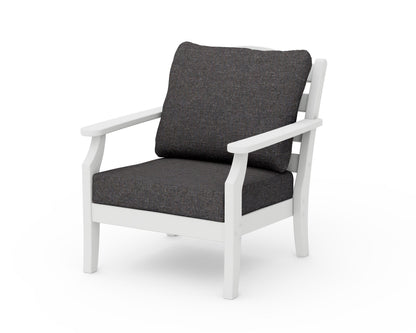 Draper James™ by  POLYWOOD® Savannah Deep Seating Chair in White / Ash Charcoal