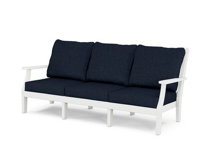Country Living Wovendale Deep Seating Sofa in White / Marine Indigo