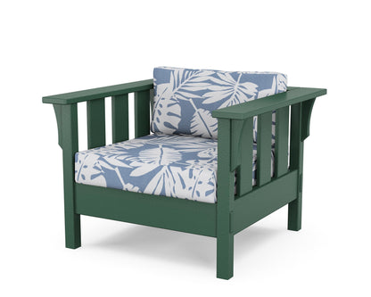 Martha Stewart by POLYWOOD® Acadia Deep Seating Chair in Green / Leaf Sky Blue