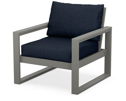 POLYWOOD® EDGE Club Chair in Slate Grey / Marine Indigo