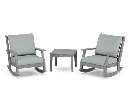 Country Living Wovendale 3-Piece Deep Seating Rocker Set in Slate Grey / Spa