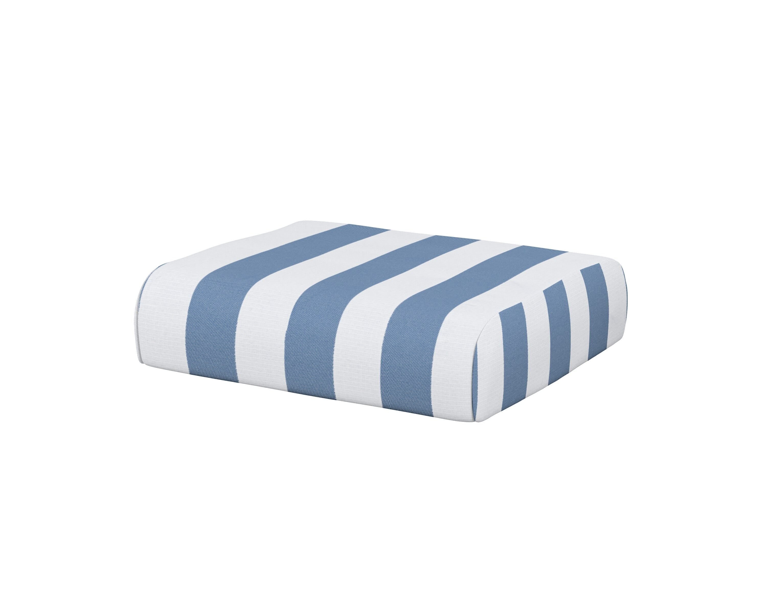 POLYWOOD® Club Ottoman Cushion in Cabana Stripe Sky Blue