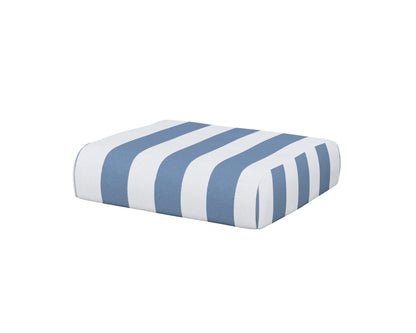 POLYWOOD® Club Ottoman Cushion in Cabana Stripe Sky Blue