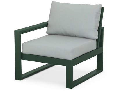 POLYWOOD® EDGE Modular Left Arm Chair in Green / Spa