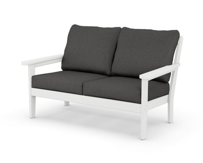 Country Living Cottage Deep Seating Loveseat in White / Spectrum Carbon