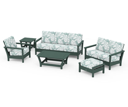 POLYWOOD® Harbour 6-Piece Outdoor Living Set in Green / Leaf Glacier Spa