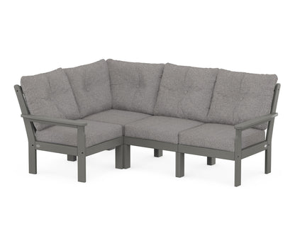 POLYWOOD® Vineyard 4-Piece Sectional in Slate Grey / Grey Mist