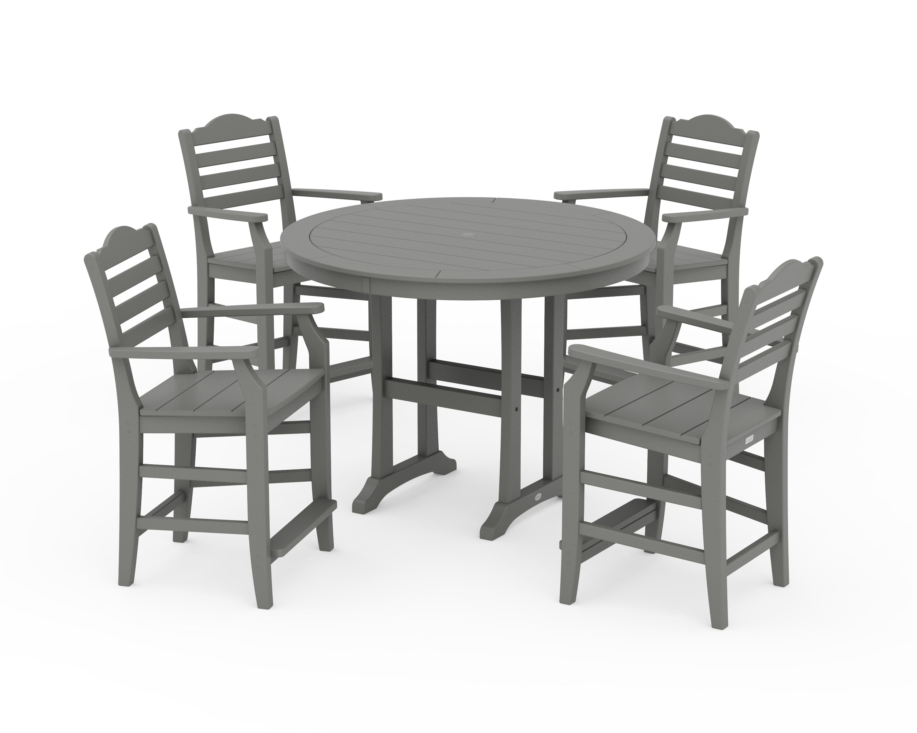 Draper James™ by  POLYWOOD® Savannah 5-Piece Round Counter Set in Slate Grey