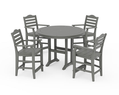 Draper James™ by  POLYWOOD® Savannah 5-Piece Round Counter Set in Slate Grey