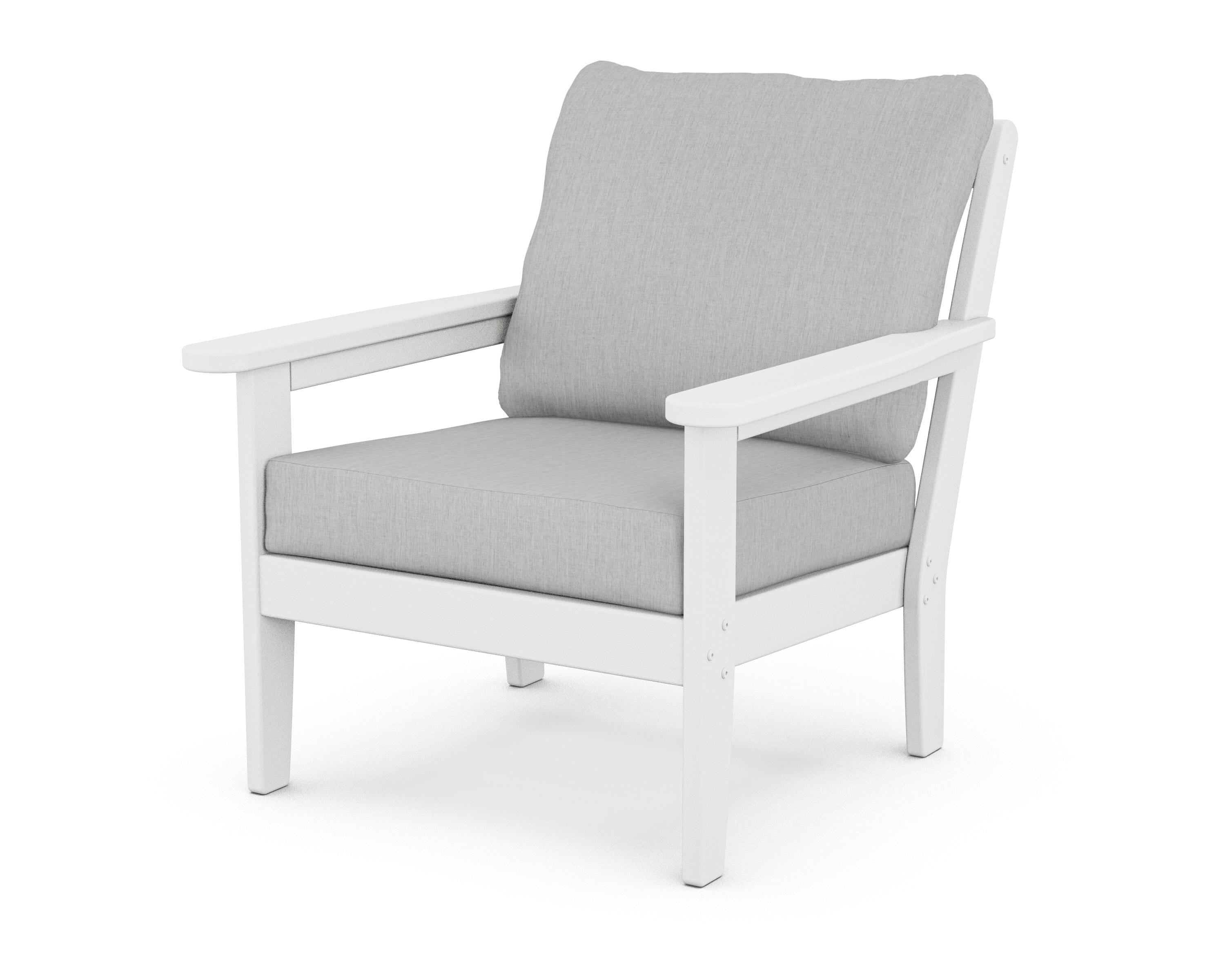 Country Living Cottage Deep Seating Chair in White / Granite
