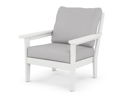 Country Living Cottage Deep Seating Chair in White / Granite