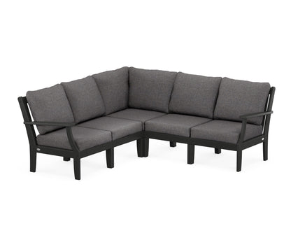 POLYWOOD® Braxton Modular 5-Piece Deep Seating Set in Black / Ash Charcoal