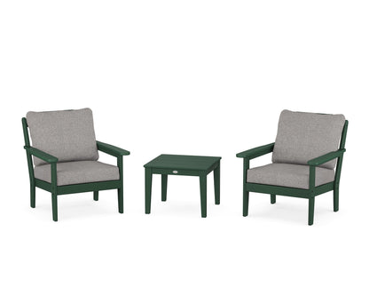 Country Living Cottage 3-Piece Deep Seating Set in Green / Grey Mist