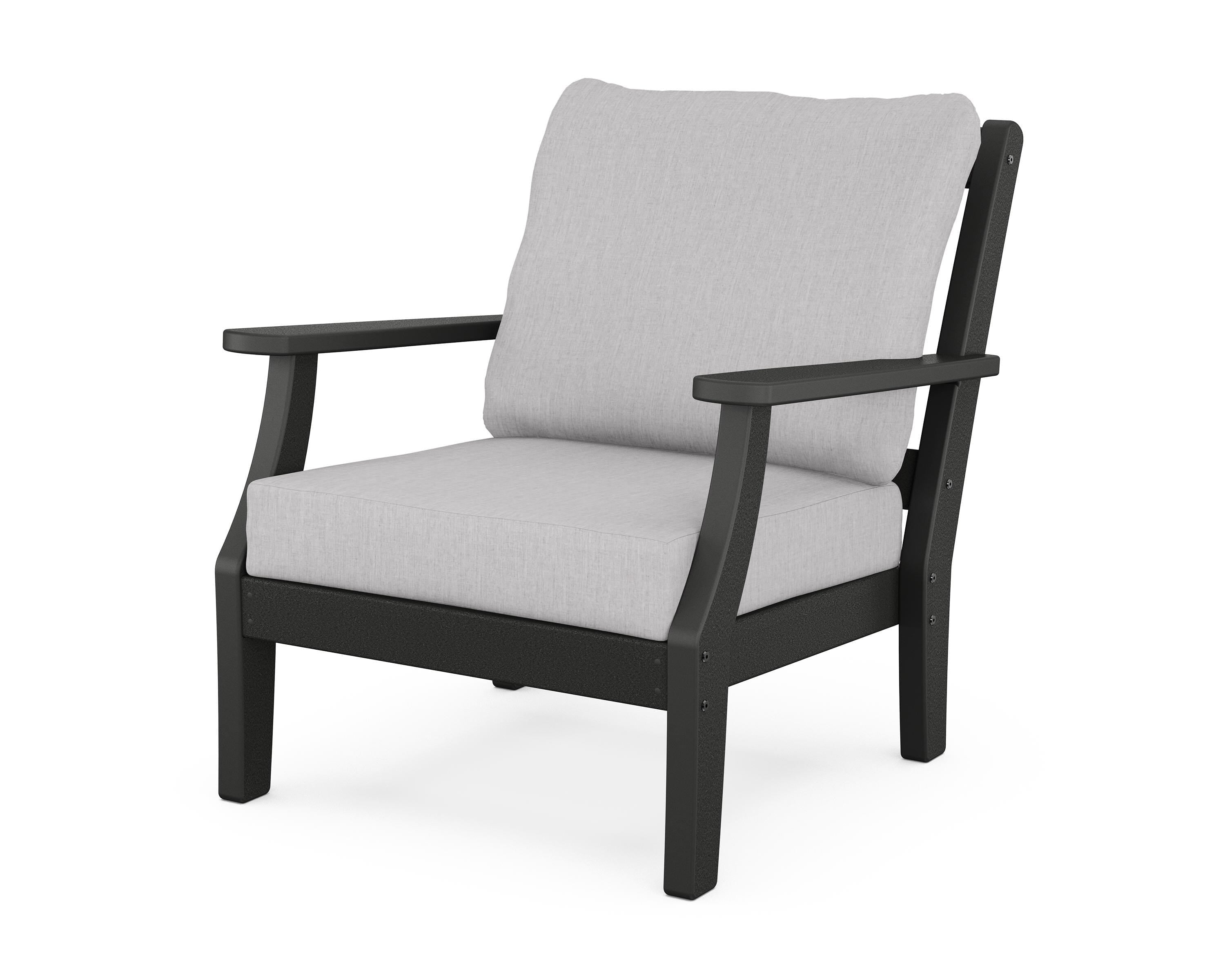 Martha Stewart by POLYWOOD® Chinoiserie Deep Seating Chair in Black / Granite