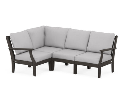 POLYWOOD® Braxton Modular 4-Piece Deep Seating Set in Vintage Coffee / Granite