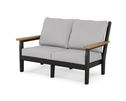 POLYWOOD® Chippendale Deep Seating Loveseat in Black / Natural / Granite