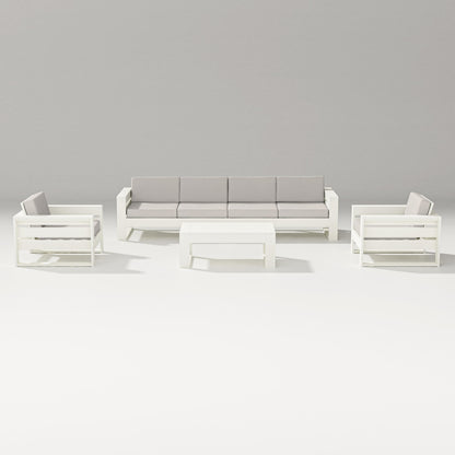 PW Designer Series Latitude 5-Piece Lounge Sofa Set in Vintage White / Cast Ash