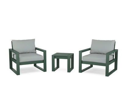 POLYWOOD® EDGE Sectional 3-Piece Deep Seating Set in Green / Spa