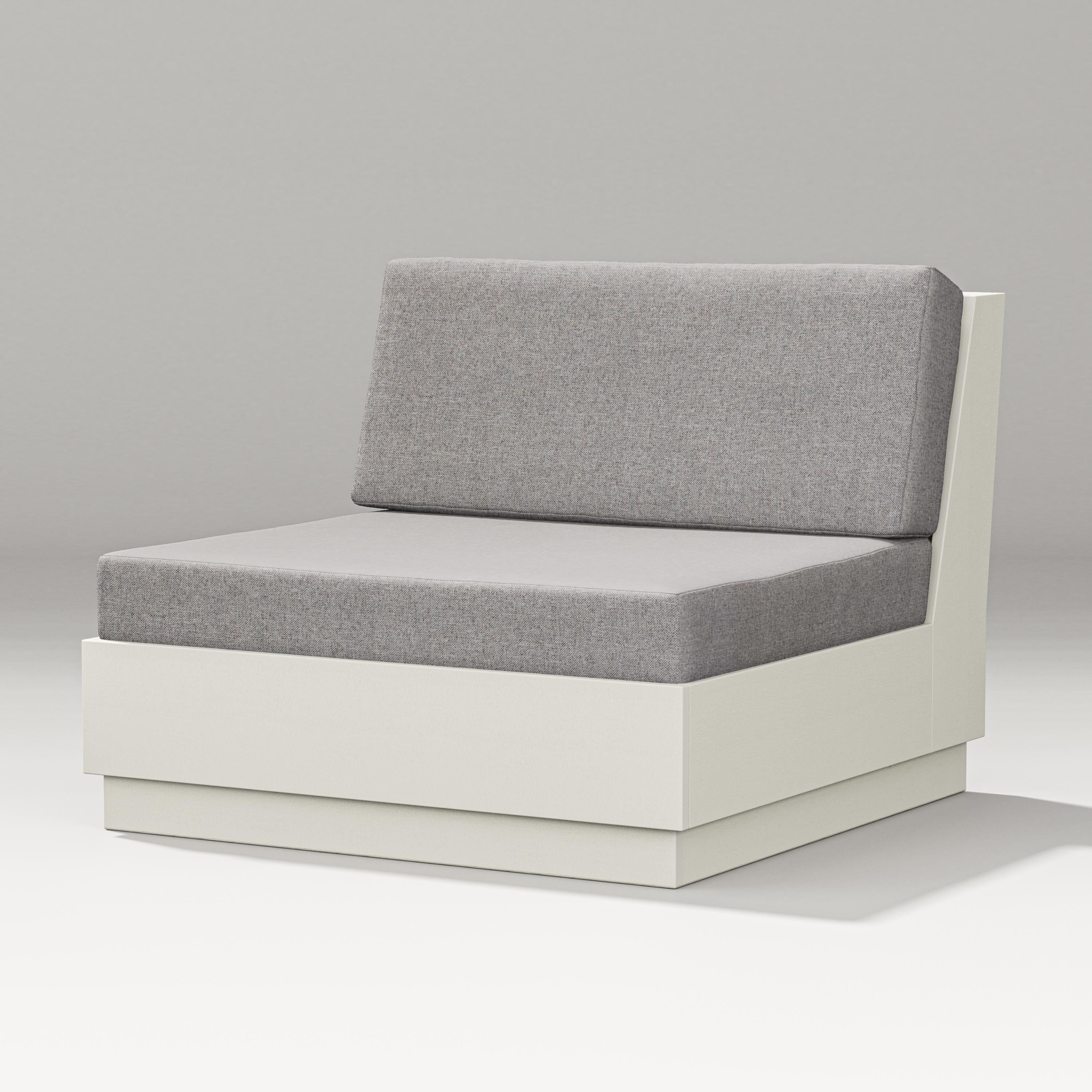 PW Designer Series Elevate Modular Armless Chair in Vintage White / Grey Mist
