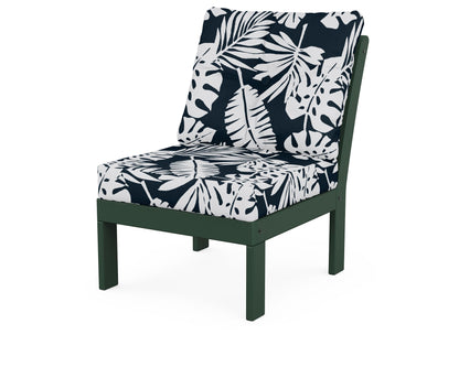 POLYWOOD® Vineyard Modular Armless Chair in Green / Leaf Marine Indigo