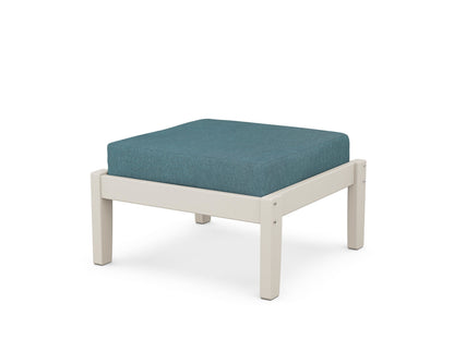 Unbranded Deep Seating Ottoman in Sand / Ocean Teal