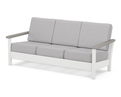 POLYWOOD® Harbour Deep Seating Sofa in White / Driftwood / Granite