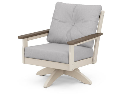 POLYWOOD® Vineyard Deep Seating Swivel Chair in Sand / Kona / Granite