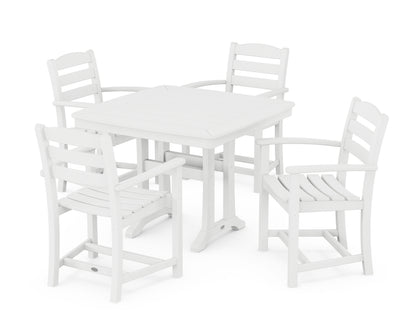 POLYWOOD® La Casa Café 5-Piece Dining Set with Trestle Legs in White
