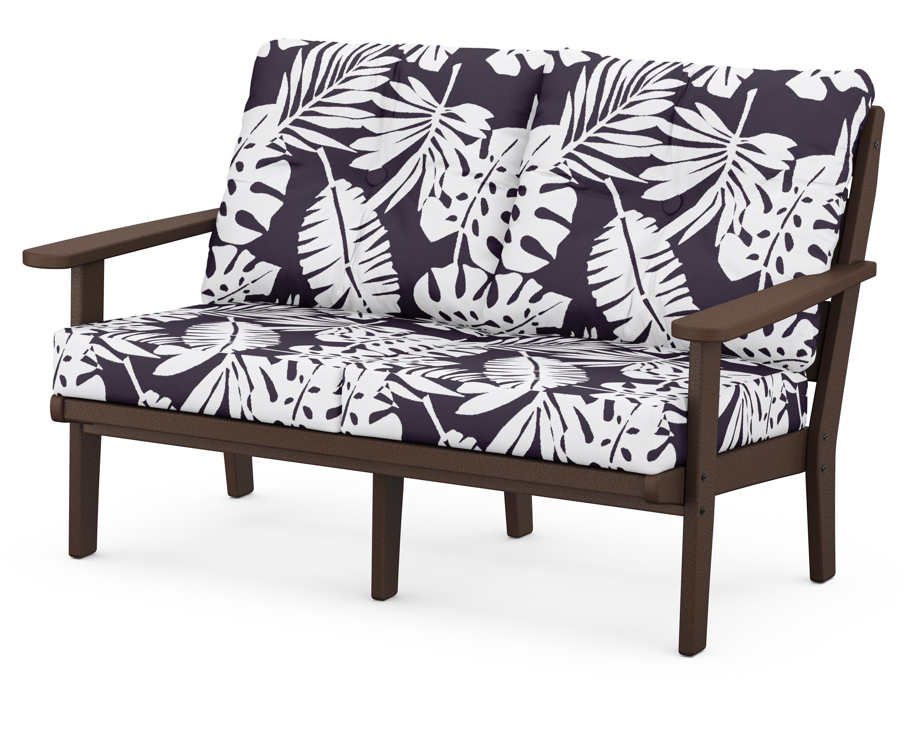 POLYWOOD® Lakeside Deep Seating Loveseat in Mahogany / Leaf Navy