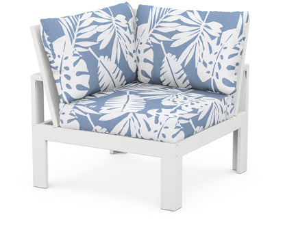 Unbranded Modular Corner Chair in White / Leaf Sky Blue