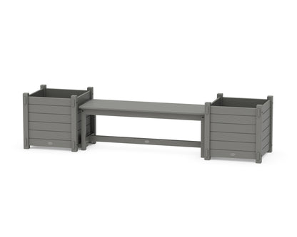 POLYWOOD® 48" Nautical Straight Planter Bench Set - Large in Slate Grey