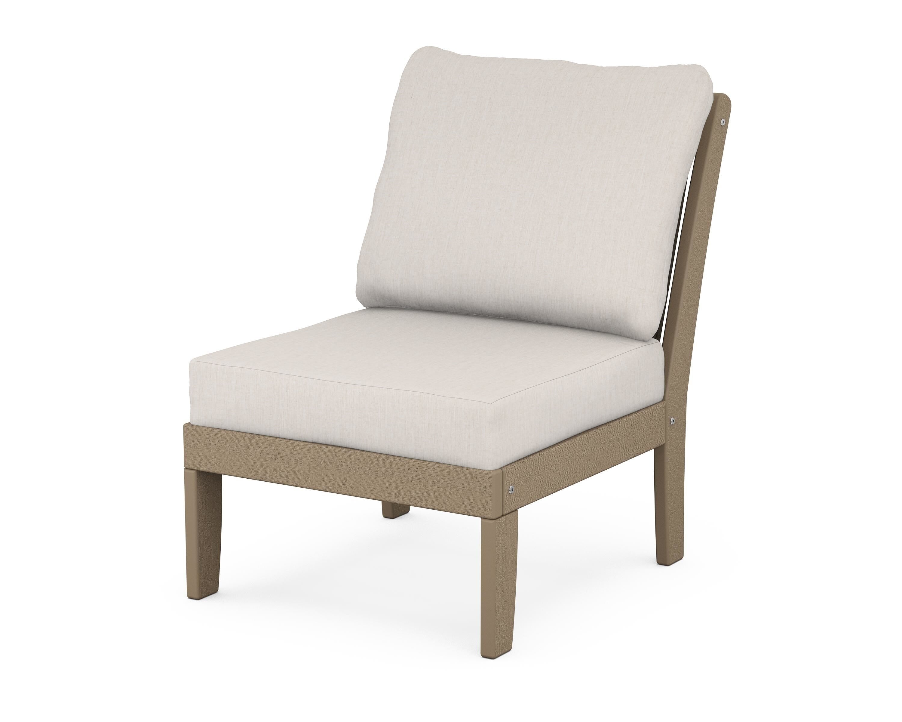 POLYWOOD® Braxton Modular Armless Chair in Vintage Sahara / Cast Ash