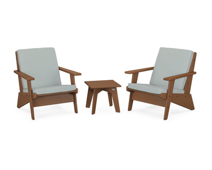 POLYWOOD® Riviera Modern Lounge 3-Piece Set in Teak / Spa