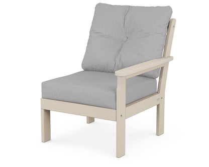 POLYWOOD® Vineyard Modular Right Arm Chair in Sand / Granite