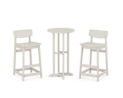 POLYWOOD® Modern Studio Urban Lowback Bar Chair 3-Piece Bistro Set in Sand