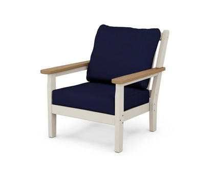 POLYWOOD® Chippendale Deep Seating Chair in Sand / Natural / Navy