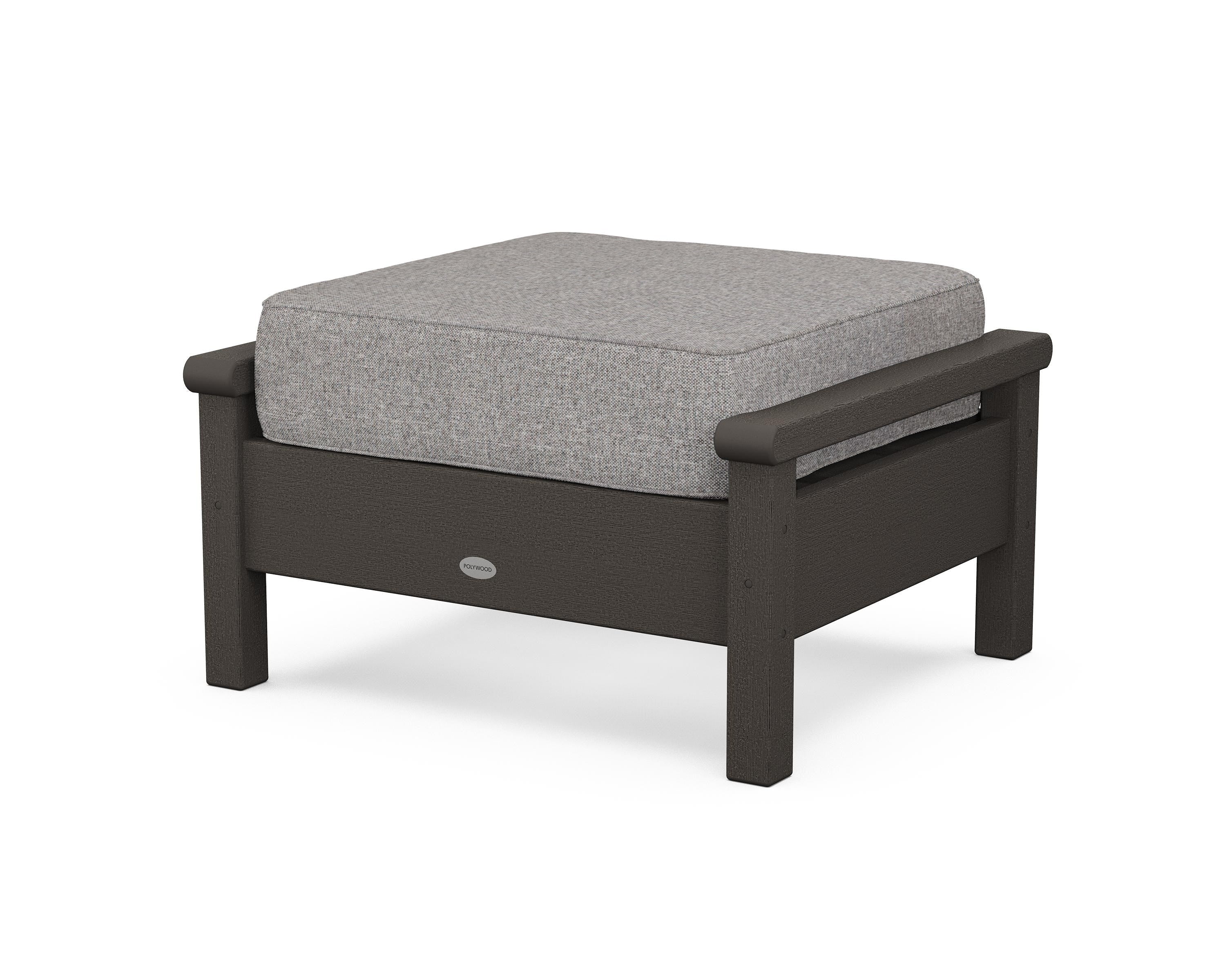 POLYWOOD® Harbour Deep Seating Ottoman in Vintage Coffee / Grey Mist