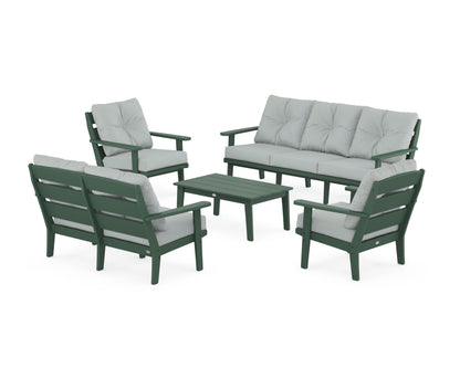 POLYWOOD® Lakeside 5-Piece Lounge Sofa Set in Green / Spa
