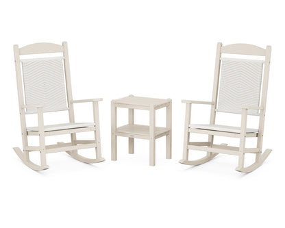 POLYWOOD® Presidential Woven Rocker 3-Piece Set in Sand / White Loom