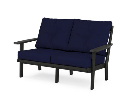 POLYWOOD® Oxford Deep Seating Loveseat in Black / Navy