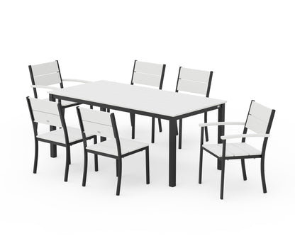 POLYWOOD® Main Street 7-Piece Dining Set in Black / White