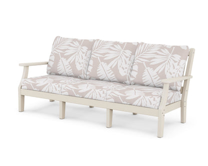 Martha Stewart by POLYWOOD® Chinoiserie Deep Seating Sofa in Sand / Leaf Dune Burlap