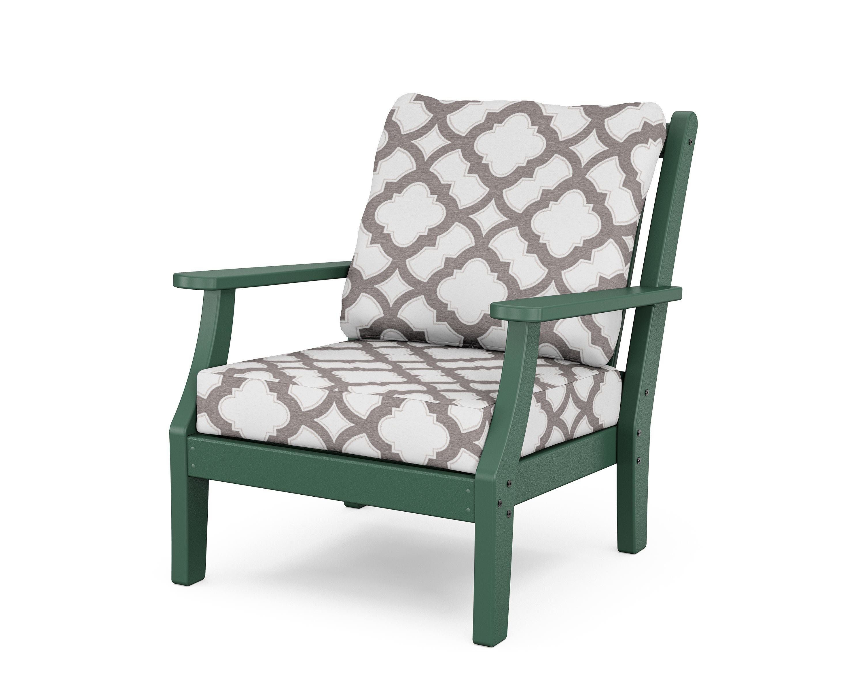 Country Living Wovendale Deep Seating Chair in Green / Trellis Grey Mist