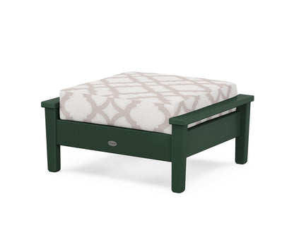 POLYWOOD® Prescott Deep Seating Ottoman in Green / Trellis Dune Burlap